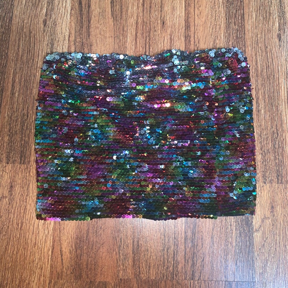 Wild Fable Rainbow Sequin Tube Top